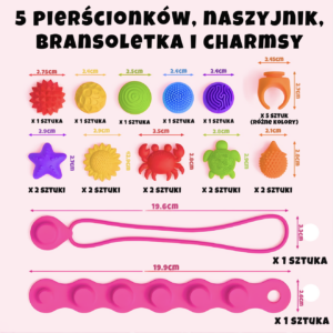 Zestaw Charmsów do Noszenia (Naszyjnik, Pierścionki i Bransoletka z Dodatkami: 22 elementy)